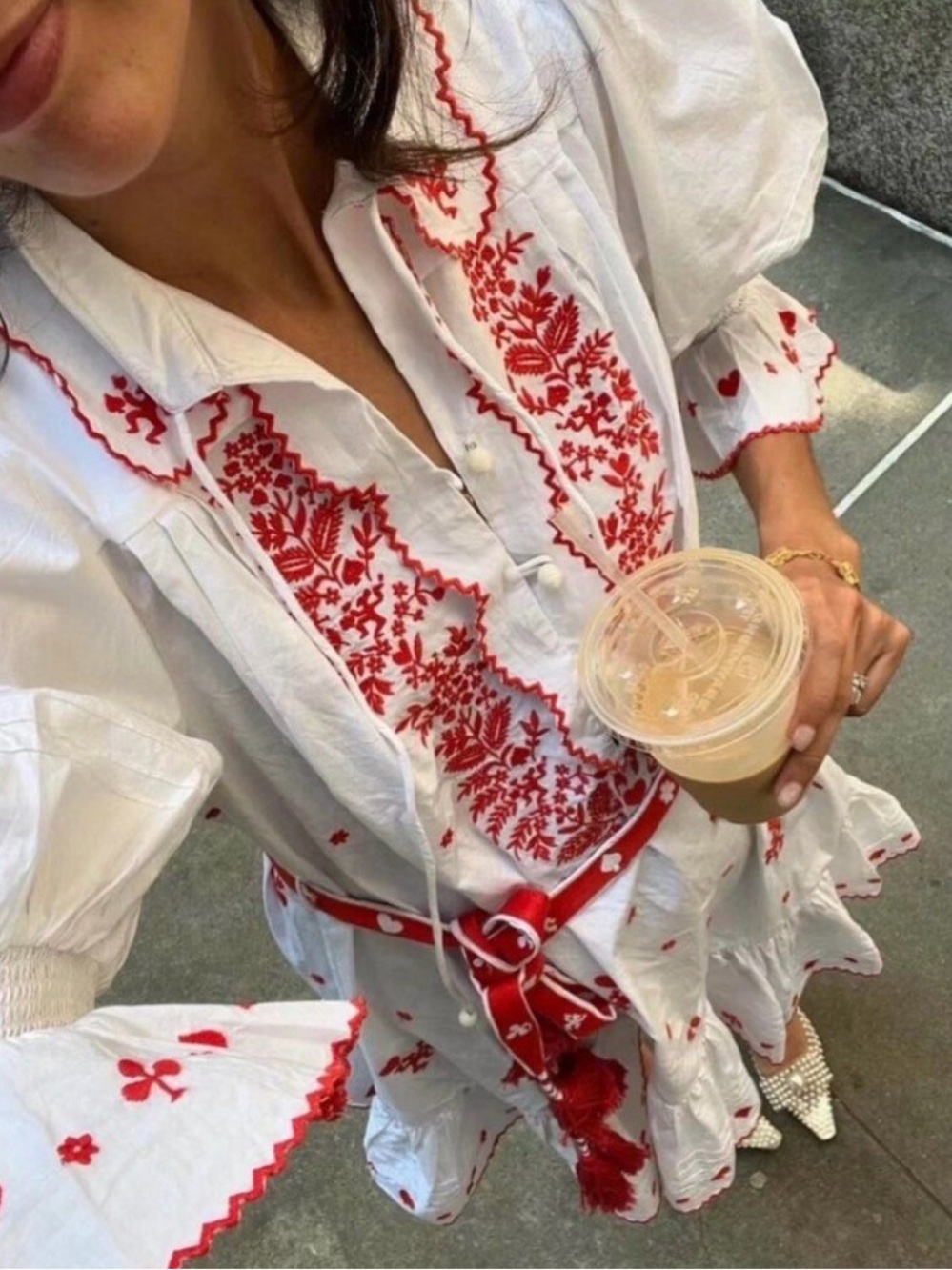 Alemais Hearts Embroidered Mini Dress